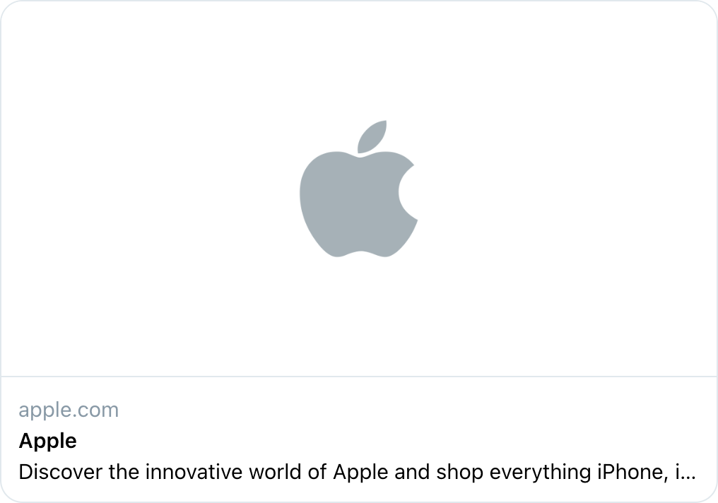 Example of Twitter card made from Apple website